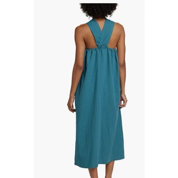 Faherty $198 Bay Twist Seersucker Midi Dress Size X-Large - Picture 2 of 11